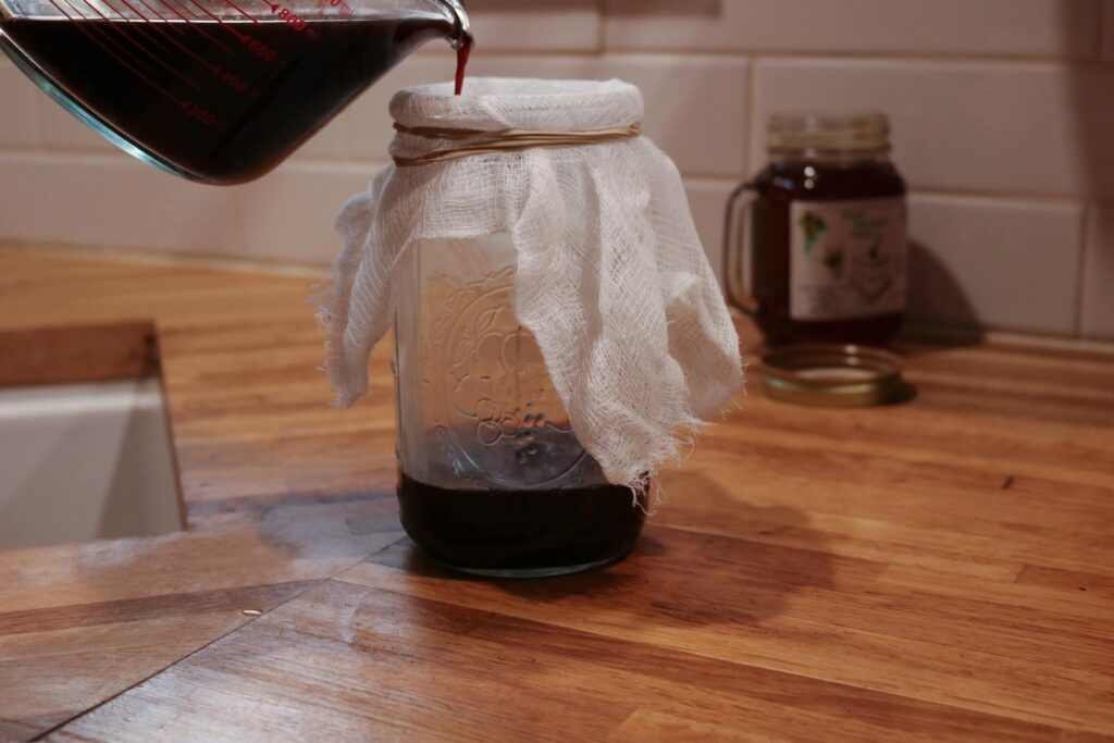 fresh homemade elderberry syrup