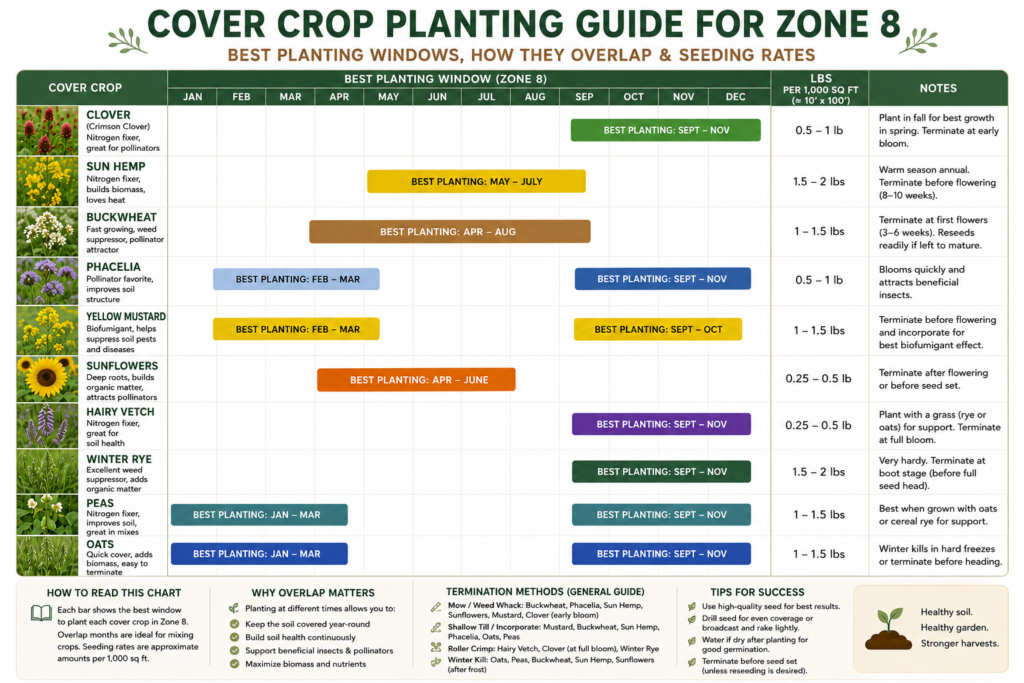 chart of cover crop planting guide